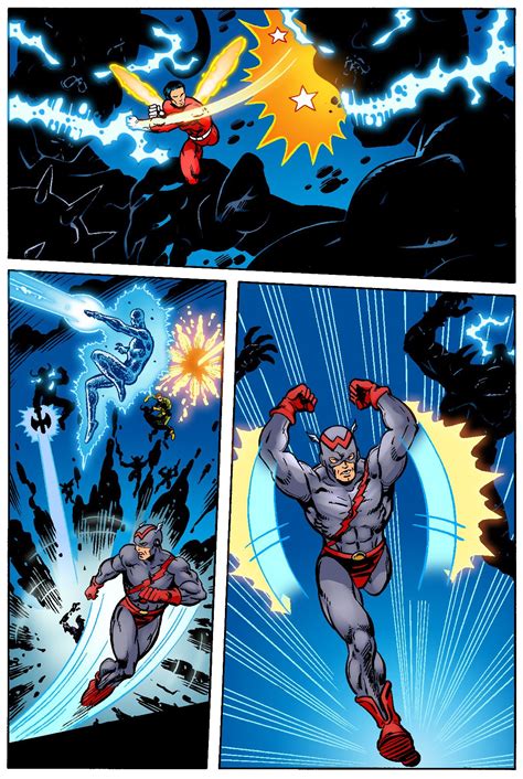 An Image Of A Comic Book Page With The Hero In Action