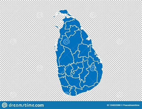 Sri Lanka Map High Detailed Blue Map With Counties
