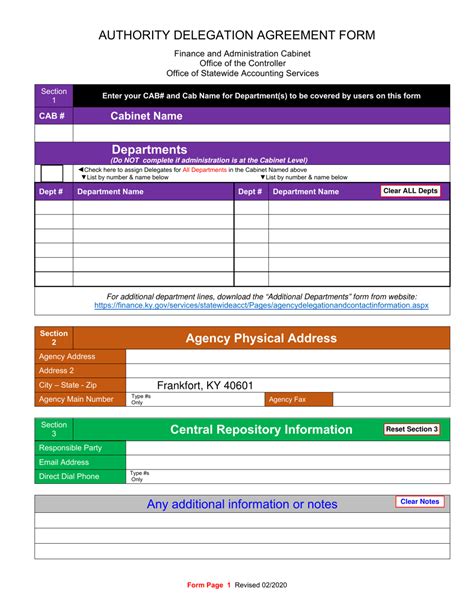 Kentucky Authority Delegation Agreement Form Fill Out Sign Online