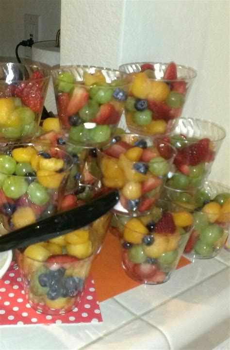 Each serving provides 110kcal, 2g protein, 20g carbohydrate (of which 20g sugars), 0g fat (of which 0g saturates), 7g fibre and 0g salt. Individual fruit cups - could stack them this way if we ...