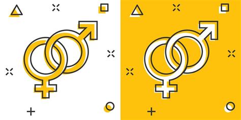 Vector Cartoon Gender Icon In Comic Style Men And Women Sign Illustration Pictogram Sex