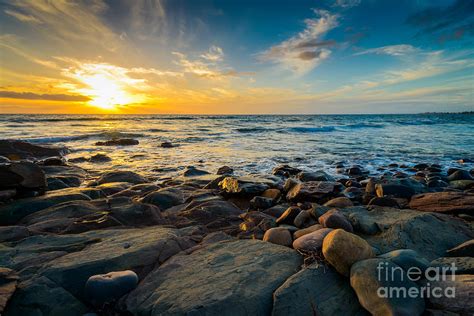 Dramatic Sunset On The Rocky Beach Photograph By Amophoto Au Fine Art