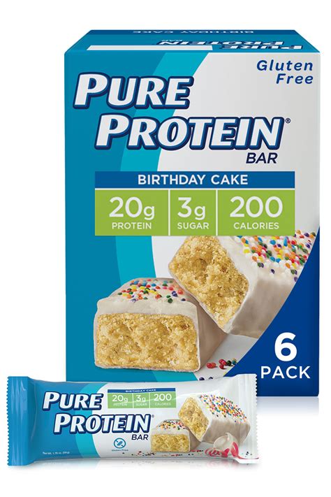 Pure Protein Bars Birthday Cake 20g Protein 176 Oz 6 Ct Walmart