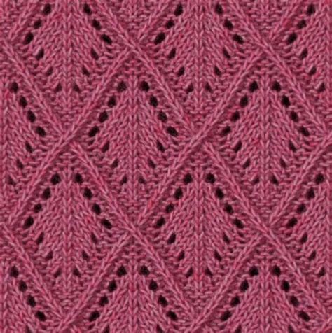 Slip two stitches as if to knit, knit 1, pass the 2 slipped stitches over the knit stitch. Lace diamond free knitting stitch - Knitting Kingdom