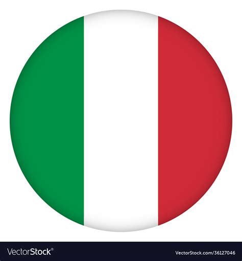 Flag Italy Round Icon Badge Or Button Italian Vector Image