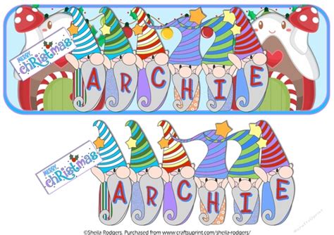 Christmas Gnome Names Archie Cup98491566 Craftsuprint