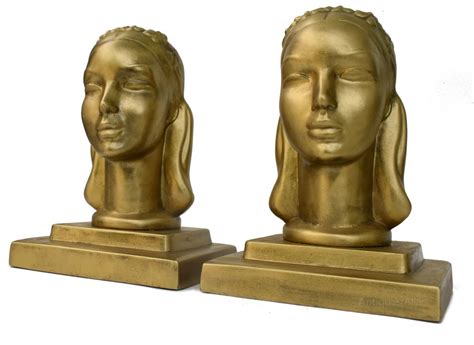 Antiques Atlas Art Deco Female Bust Bookends By Frankart C1930