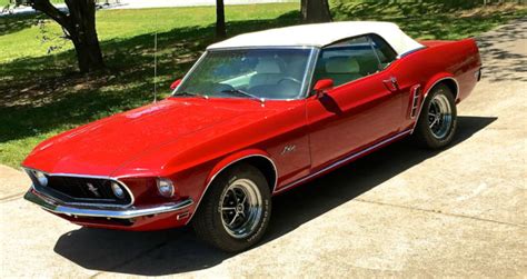 1969 Mustang Convertible Candy Apple Red Rare Deluxe White Interior