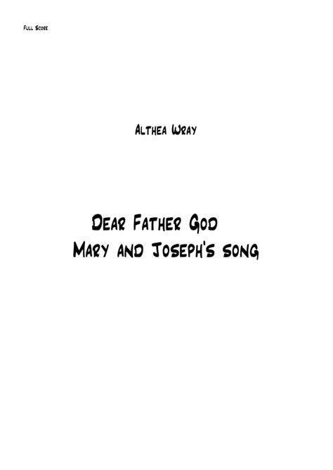 Dear Father God Mary And Josephs Song Sheet Music Thea Wray