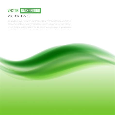 Abstract White Poster With Green Wave, Wave, Green ...
