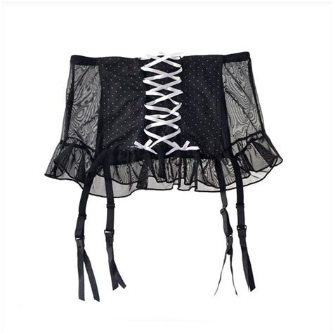 bow maid garter belt w black stockings set sissy panty shop
