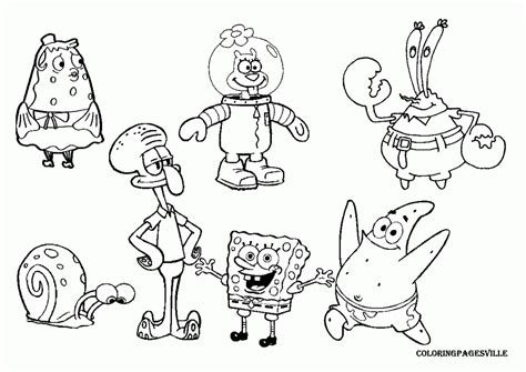 Sponge Bob Coloring Pages Clip Art Library