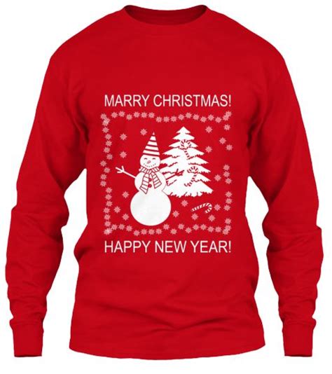Merry Christmas Red Long Sleeve T Shirt Front Merry Christmas Merry