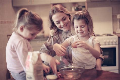 Mother And Daughters Baking Stock Image Image Of Help Built 98619169