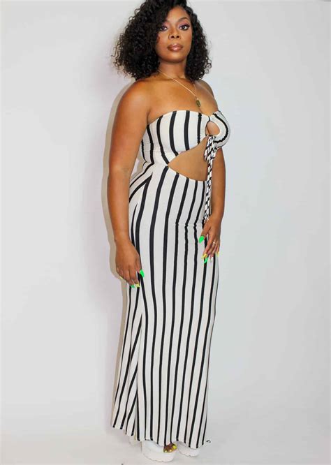 Stripped Cut-Out Summer Maxi Dress | Black Owned Boutique