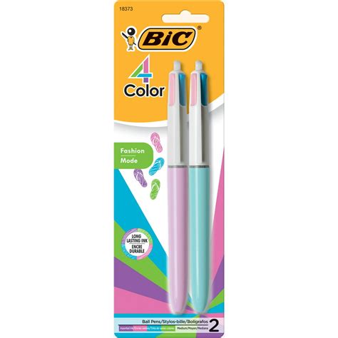 Bic 4 Color Fashion Ball Pen Medium Point 10 Mm Assorted Ink 2