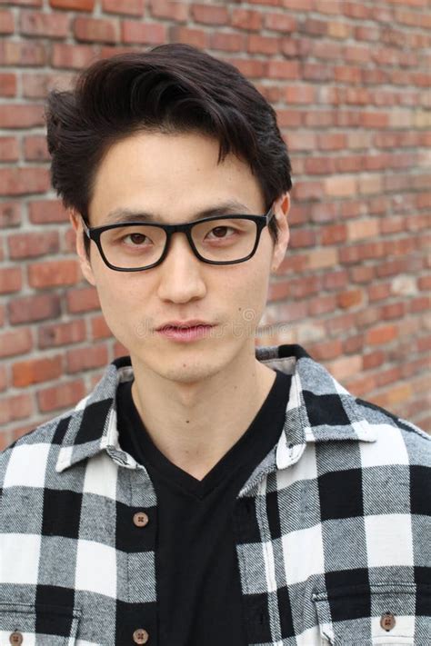 Attractive Asian Man With Glasses Close Up Portrait Stock Image Image Of Chinese Model 99815317