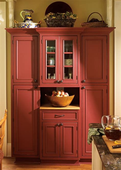 Different colors of the kitchen cabinet must be combined with each other. cranberry colored kitchen cabinets | ... kitchen pantry ...