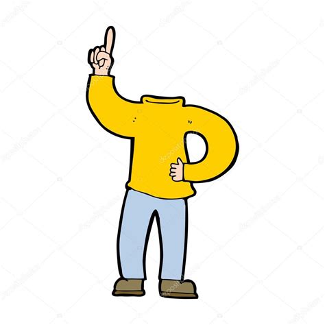 Cartoon Headless Body With Raised Hand Stock Vector Image By