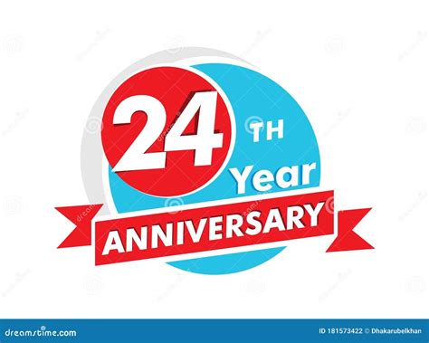 24 Years Anniversary Logotype Celebration 24th Anniversary Celebration