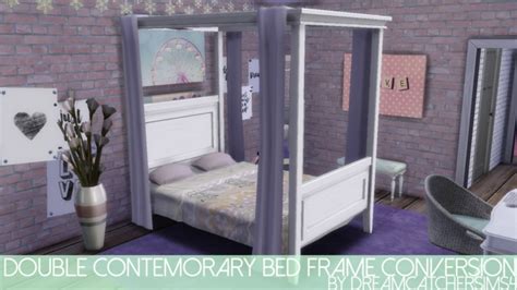 Double Contemporary Bed Frame Conversion At Dreamcatchersims4 Sims 4