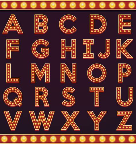 Letter Alphabet Sign Marquee Light Bulb Vintage Carnival Or Circus
