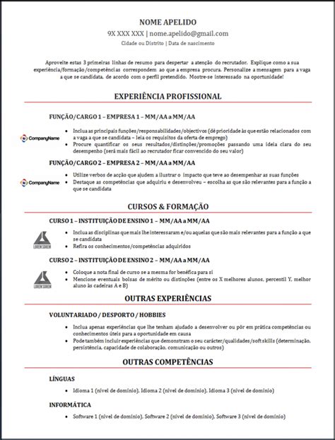 Bücher für schule, studium & beruf. Modelo de Curriculum Vitae: Modelo CV Alerta Emprego ...