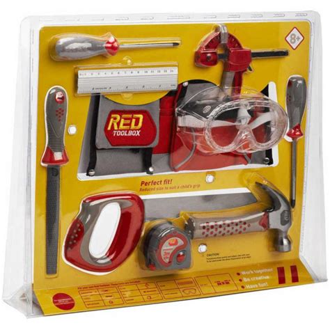 Red Tool Box 10pc Tool Set Mr Toys Toyworld
