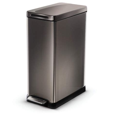 Home Zone Living 12 Gal Slim Kitchen Garbage Can With T Pack