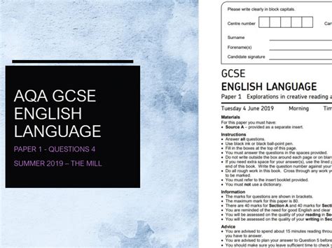 40 for reading & 40. AQA GCSE English Language - Paper 1 Question 4 Practice ...