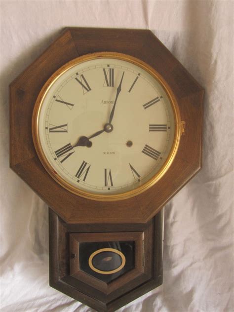 Antique Ansonia Oak Octagon Regulator Wall Clock Sm Antique Price Guide Details Page