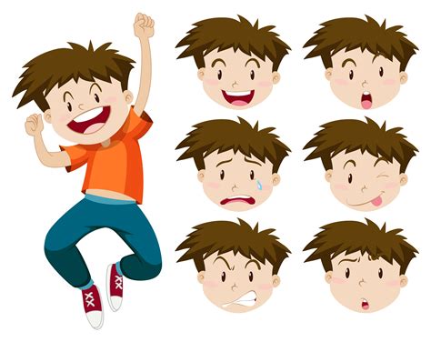 Boy With Facial Expressions 296707 Vector Art At Vecteezy
