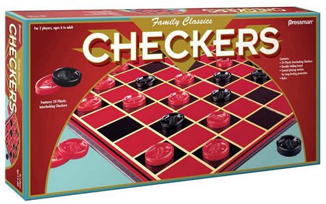 Pressman Family Classics Checkers With Folding Board And Interlocking Checkers Buy Online In