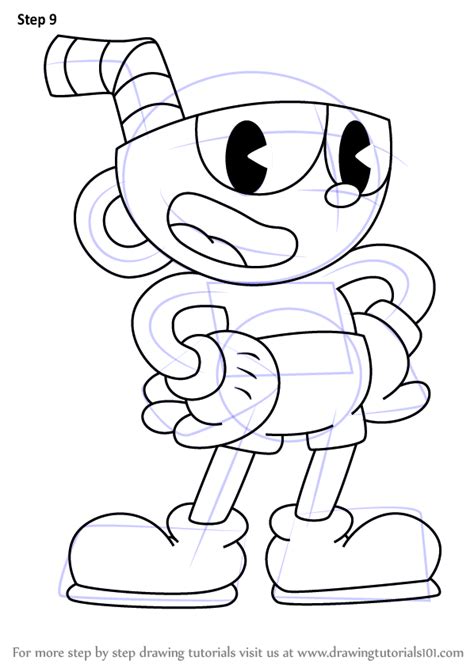 Learn How To Draw Cuphead From Cuphead Cuphead Step By Step Drawing