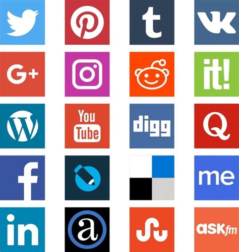 Social Media Vector Square Icons Vectors Images Graphic Art Designs In
