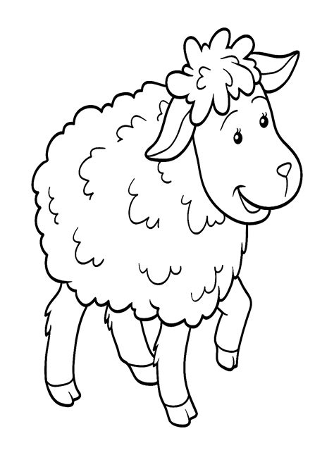 Happy Lamb Coloring Page Free Printable Coloring Pages