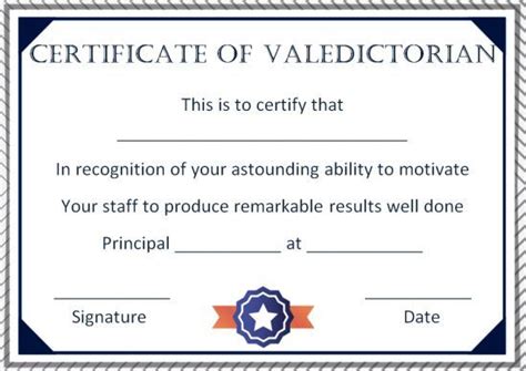 10 Best Valedictorian Award Certificate Templates Free To Download