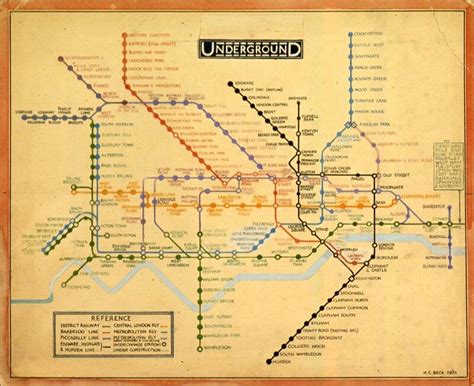 Harry Becks Classic Design For The Original London Underground Map