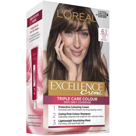 Loreal Excellence Creme Hair Colour 61 Light Ash Brown Each Woolworths