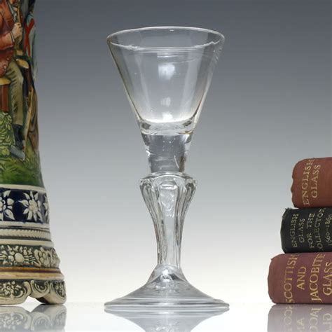 18th Century Pedestal Stem Wine Glass C1745 Dm Drinking Glasses Exhibit Antiques