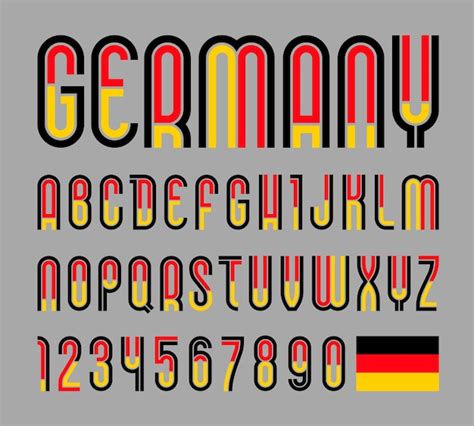 Premium Vector Font Or Alphabet With Flag Of Germany