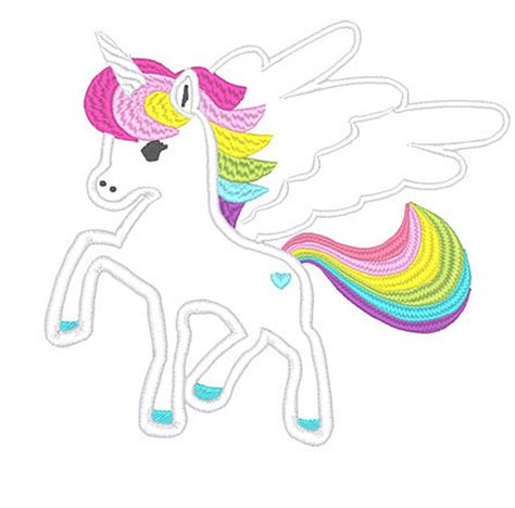 Unicorn Applique Embroidery Design Instant Download | Etsy ...