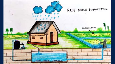 Rain Water Harvesting Drawing For Agriculture Rooftop Rain Water My