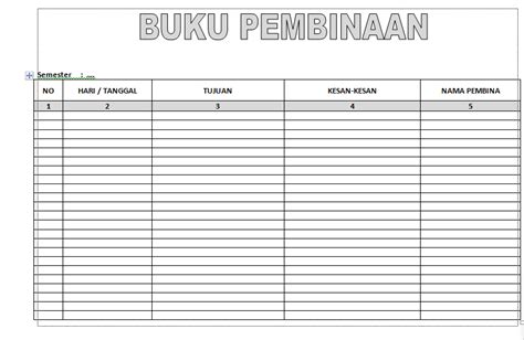 Contoh Buku Pembinaan Guru Terbaru