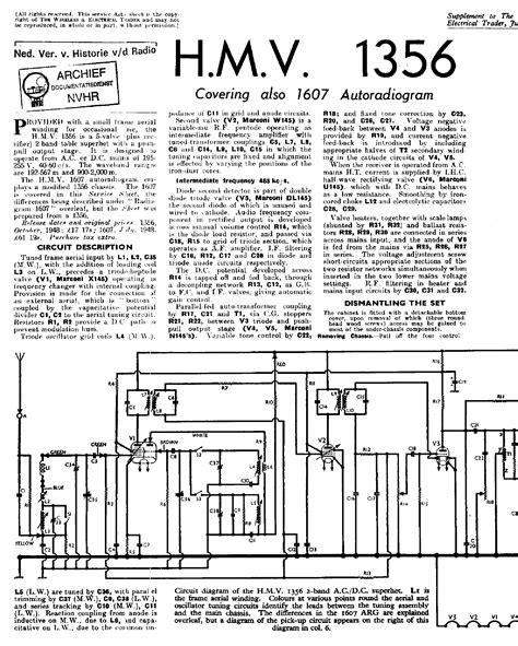 Hmv 1356 1607 Autoradiogram Receiver 1949 Sm Service Manual Download