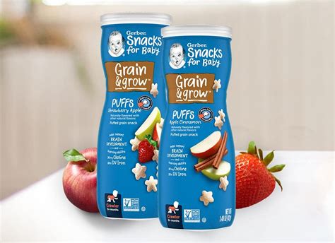 Amazon Gerber Puffs Banana And Strawberry Apple Cereal Snacks