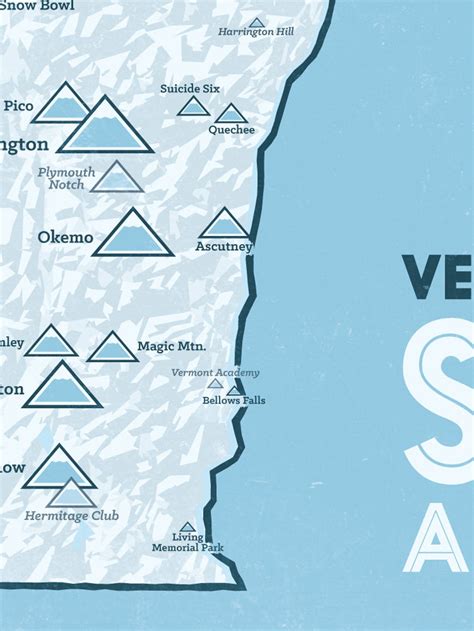 Vermont Ski Resorts Map 18x24 Poster Etsy