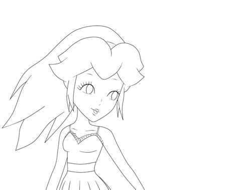 Princess Peach Lineart By Xdanique97 On Deviantart