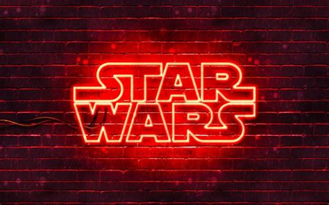 Download Wallpapers Star Wars Red Logo 4k Red Brickwall
