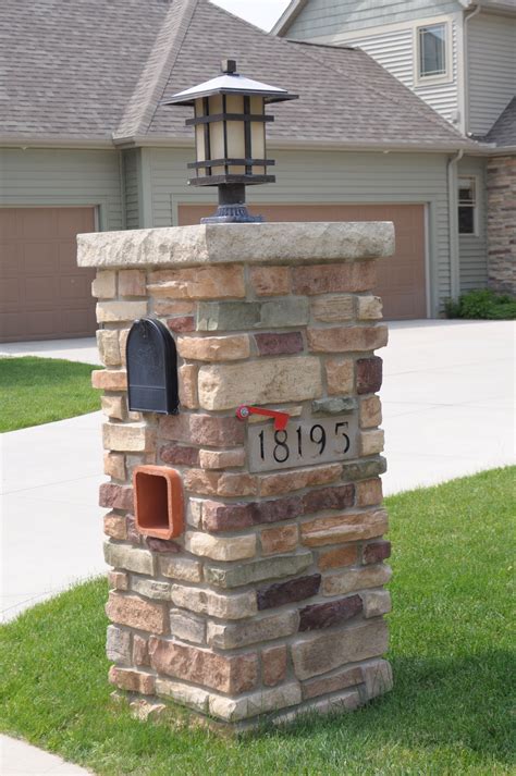 Elegant Engraved Stone Mailbox With Address Block